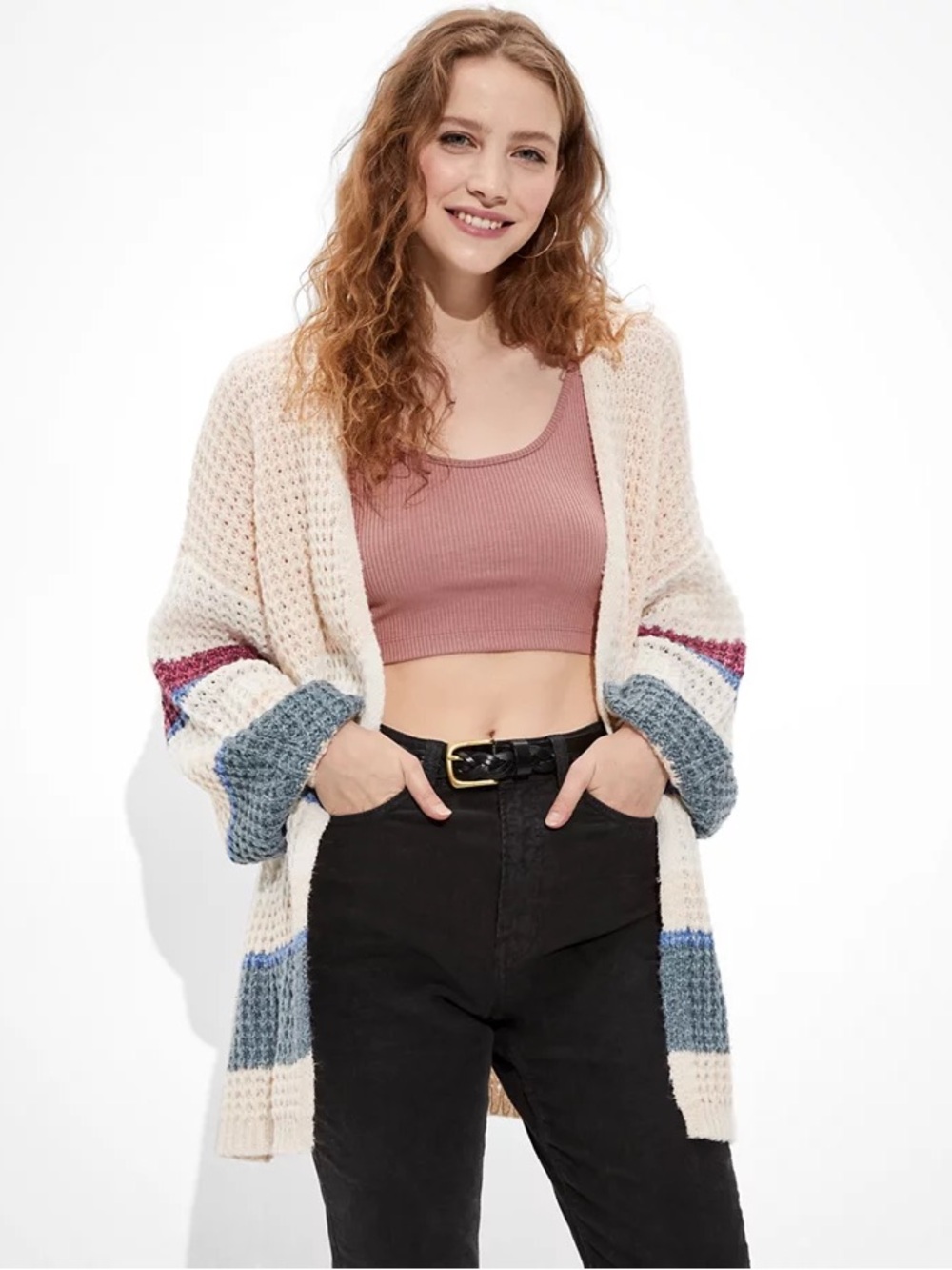 American Eagle Oversized Stripe Cardigan Size Large and XL